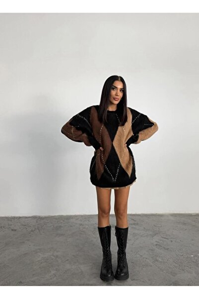 MODA Baklava Desenli Triko Kazak