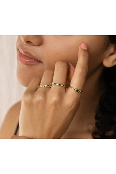 MURASSA BUTİK Minimal 3'lü Şık Yüzük Seti