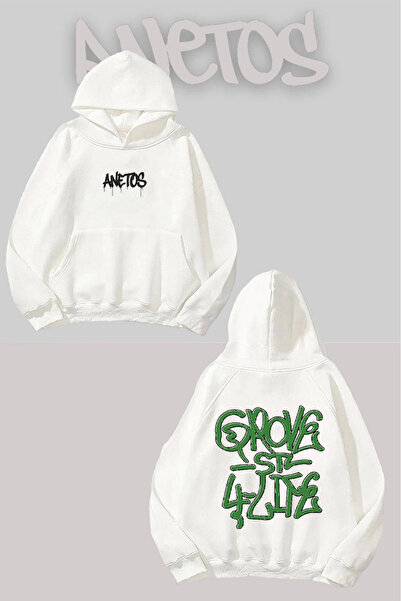 Anetos Φούτερ Gta VI Back με τύπωμα Λευκό με κουκούλα