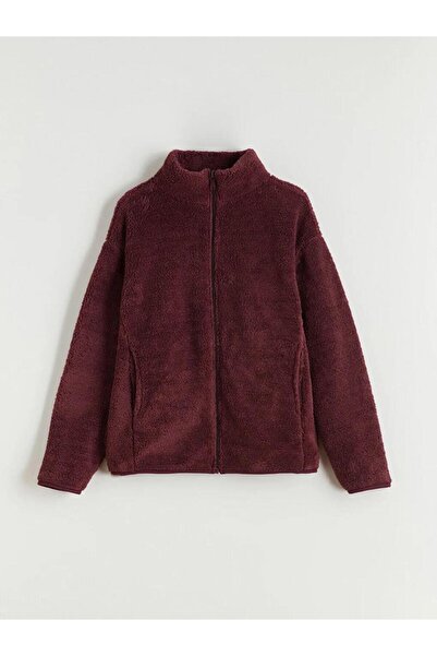 LC Waikiki Stand Collar Women's Plush Cardigan (W5)