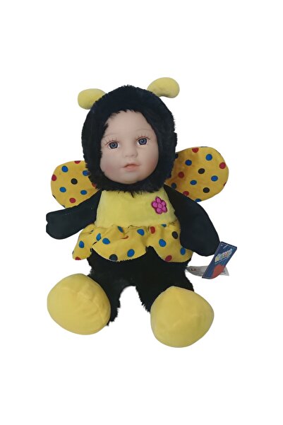 Numaca Oyuncak Bebek Yüzlü Sevimli Arı Peluş Sarı Benekli Kanatlı Peluş Oyun ve Uyku Arkadaşı 35 cm