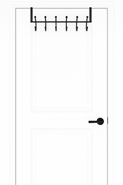 RİYA HOME Siyah 12 Kancalı Kapı Arkası Askılık, Kapı Askısı, Banyo Askısı, Elbise Askısı