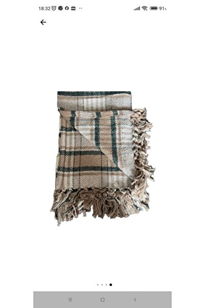 Zd Trading BEIGE/GREEN BLANKET 1.60 cm x 1.30 cm