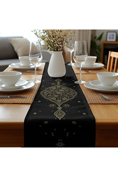 Lessa Home Gold Embroidery Digital B Printed 40X140 Runner for the Night