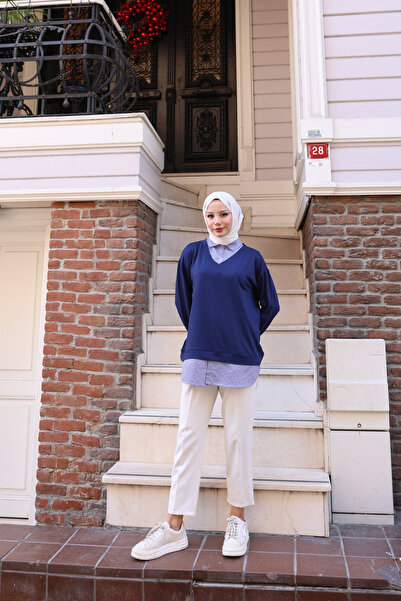 ECESSAMODAM Πουκάμισο με λεπτομέρεια στολισμένο σε στυλ sweat tunik