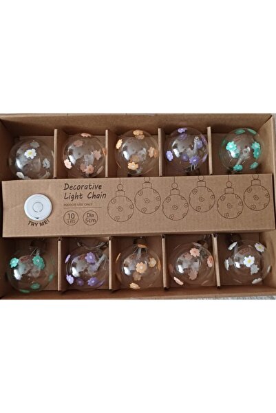 ACTION Ghirlandă cu 10 becuri din sticlă cu LED alb cald, aprox. 320 cm