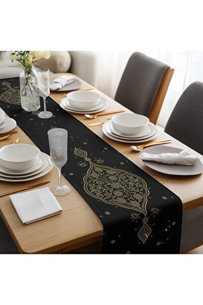 Lessa Home Gold Embroidery Digital B Printed 40X140 Runner for the Night