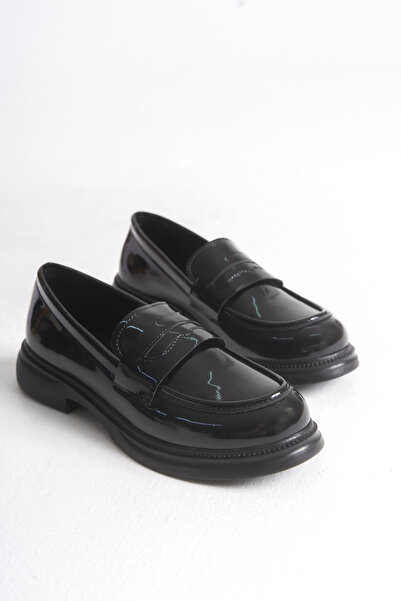 LEVONYA Γυναικείο Μαύρο Λουστρίνι Ορθοπεδικό Μοκασίνι