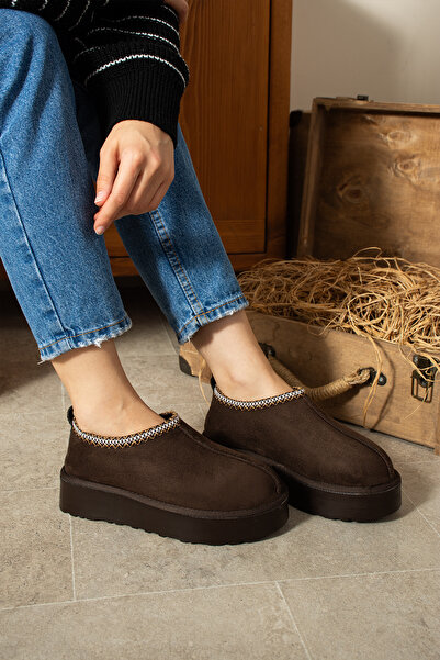 BERFONA AYA KAHVERENGİ KISA İÇİ TÜYLÜ KIŞLIK MİNİ UG TERLİK BOT