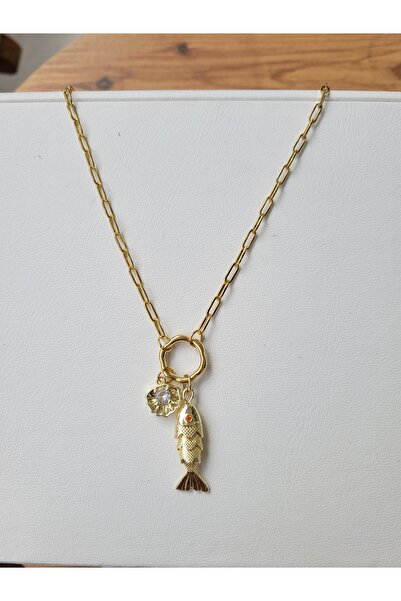ÇAĞ MODA قلادة على شكل سمكة مع إكسسوار ساحر