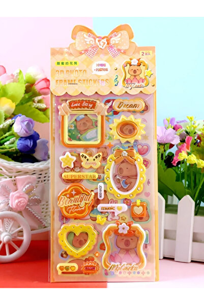 ÖZ OFİS Capybara Kapibara Holografik Parlak Çıkartma Seti