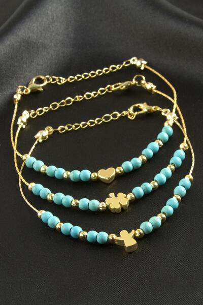 CT STONES سوار من الخرز الفيروزي المختلط