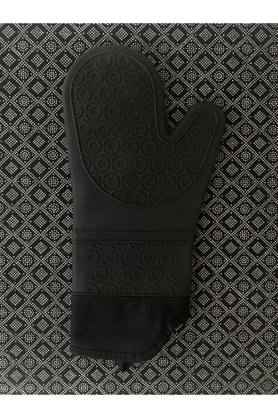 YAZICI قفاز فرن سيليكون كبير الحجم 40 سم من كاراميلا باللون الأسود