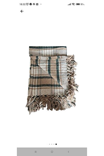 Zd Trading BEIGE/GREEN BLANKET 1.60 cm x 1.30 cm