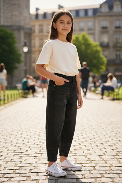 ASL GOLF CLUB Pantaloni de blugi pentru fete Boyfriend Mom Fit cu picioare st...