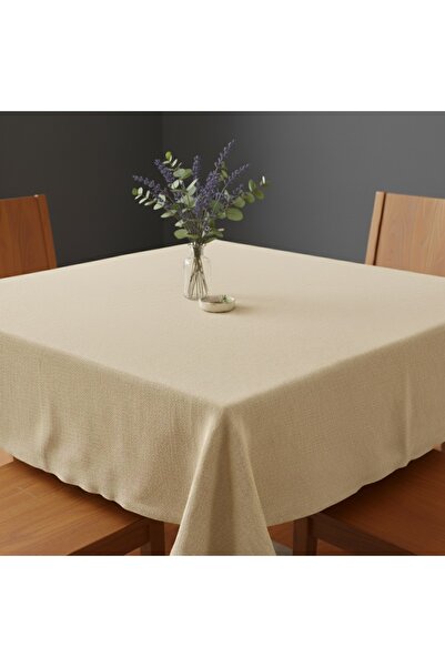 MiniStand Doğal Ham Bez 4 Kişilik Mutfak Masası Örtüsü 120x150 cm Yıkanabilir Dayanıklı Minimal Tasarım