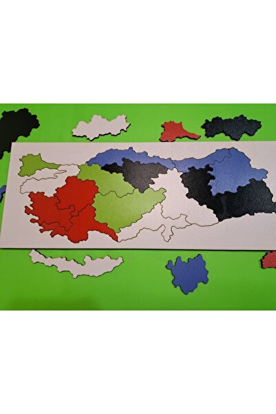 modacepte لعبة خشبية تعليمية ملونة على شكل خريطة تركيا (للمبتدئين والكبار - مصنوعة يدويًا)