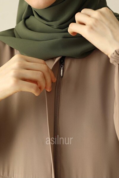 ASİLNUR Ebrar Pleated Dress Stone