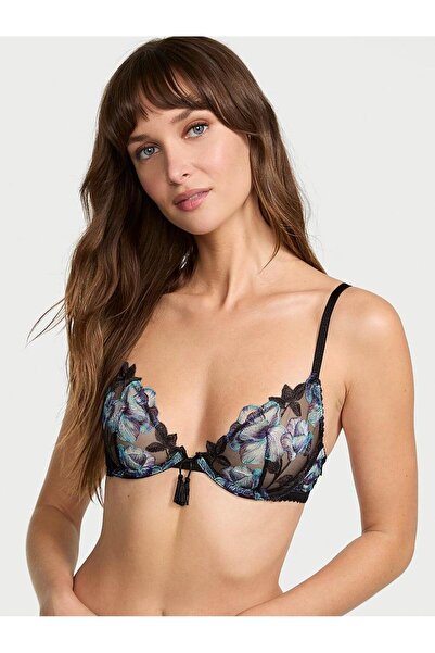 Victoria's Secret Orkide Embroidered Unpadded Low-Cut Demi Bra
