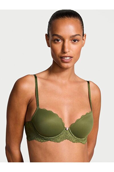 Victoria's Secret Smooth Lace Light Padding Support Classic Gathering Demi Bra