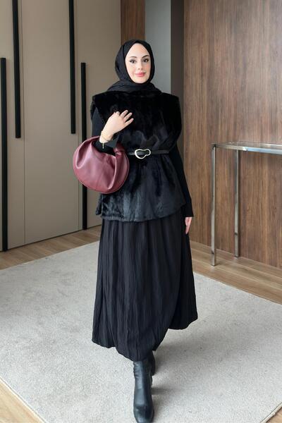 STİLBOON Kemerli Panço 1138 Siyah