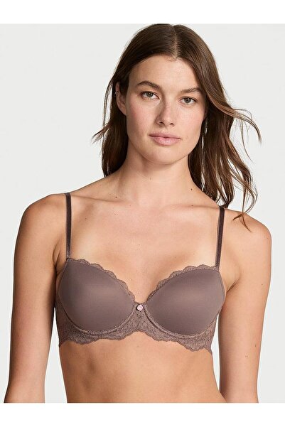 Victoria's Secret Smooth Lace Light Padding Support Classic Gathering Demi Bra
