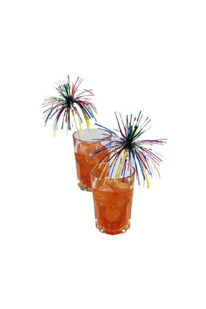 LEONE Set of 100 decorative palm tree drink accessories, Fiesta Luxe, 20 cm