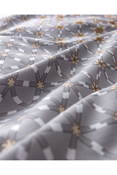 Madame Coco Rainger Single Cotton Printed Duvet Cover Set - Grey/Beige