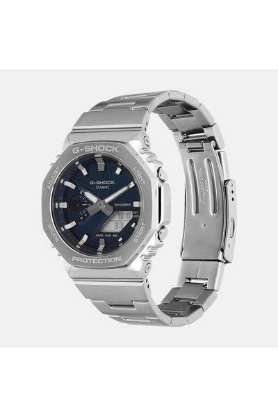 Casio G-Shock Men's GM-2110D-2BDR Stainless Steel Band, Silver, 49.3×44.4×11.8 mm