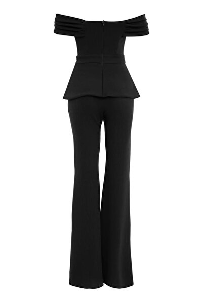 Keikei Siyah Kısa Kol Uzun Tulum