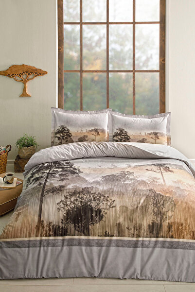 Özdilek طقم غطاء لحاف مزدوج بتصميم مناظر طبيعية