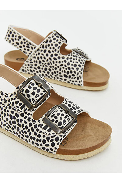 LC Waikiki Lcw Steps Beige Zebra Patterned Baby Girl Sandals