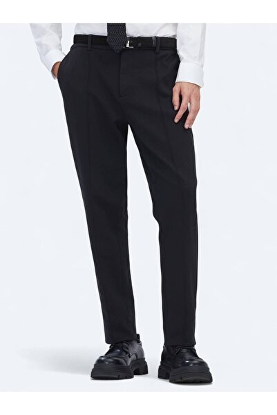 Kip Black Woven Jogging Fit Casual Cotton Blended Pants
