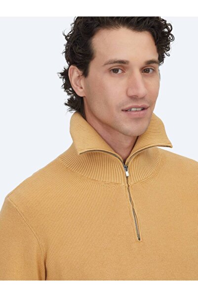 Kip Safran Polo Neck Jacquard Knit Sweater