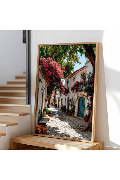 alphobitasarım Căldura orașului mediteranean cu pavaj albastru - Tablou decor...