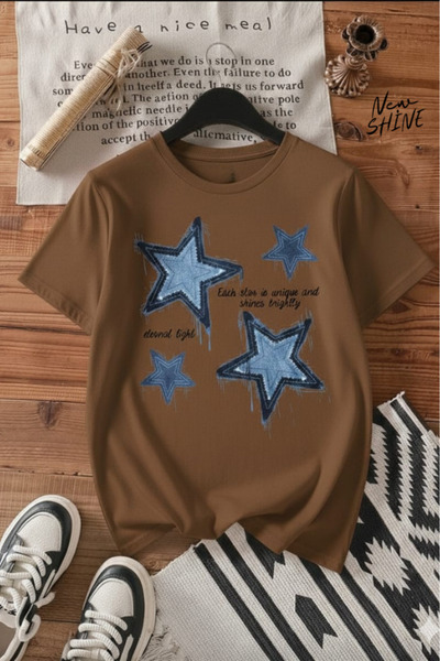 New Shine Steaua cu imprimeu supradimensionat tricou