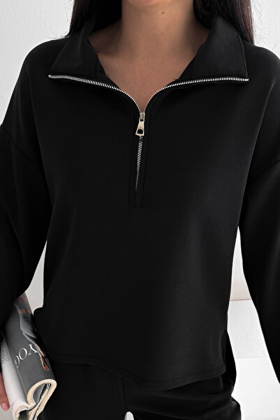 Balenbi Γυναικείο φούτερ με μισό φερμουάρ Premium Modal Fabric 1114