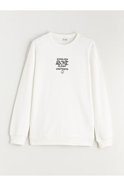 LC Waikiki Lcw Kids Crew Neck Slogan Printed Boys' Sweatshirt