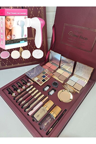 Kailin صندوق مكياج مع مجموعة متنوعة من الأدوات وجهاز تنظيف الوجه