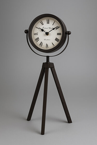 Muhtalif Markalar Tripod Masa Saati | Modern Endüstriyel Tasarım | Metal Gövd...