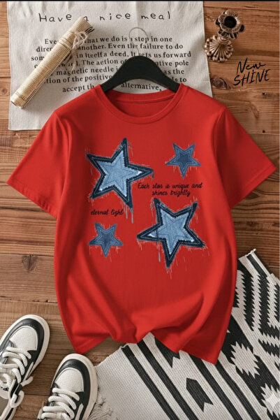 New Shine Steaua cu imprimeu supradimensionat tricou