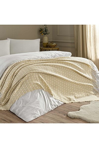 Linens Caline Throw / Tv Battaniyesi Bej Tek Kişilik