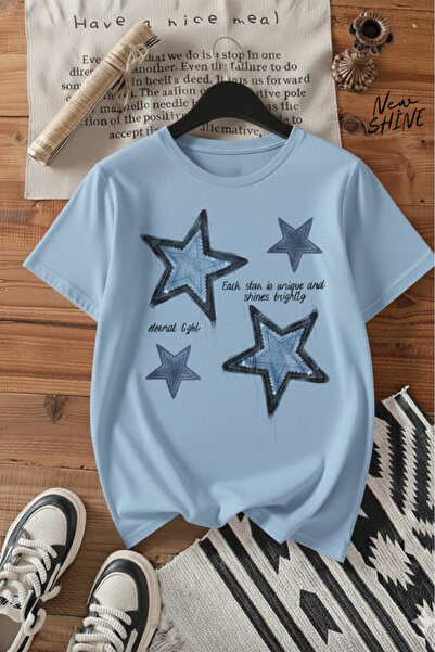 New Shine Steaua cu imprimeu supradimensionat tricou