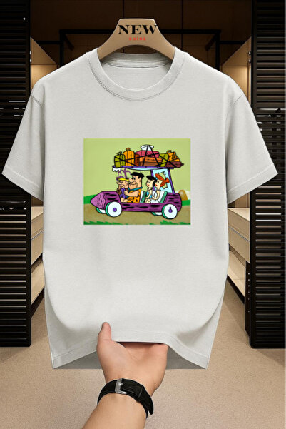 New Shine Familia Çakmaktaş cu imprimeu Unisex supradimensionat tricou