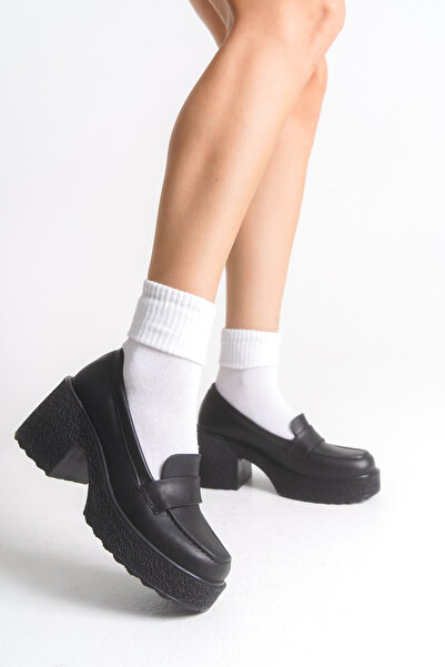 LEVONYA Mocasini cu platformă neagră pentru femei