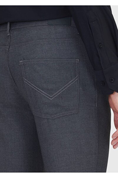 Ramsey Gray Plain Woven Slim Fit Casual Trousers