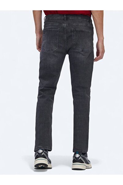Kip Gray Slim Fit Denim Cotton Blended Trousers