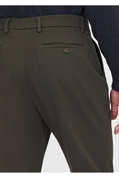 Ramsey Khaki Straight Woven Jogging Fit Casual Cotton Blended Pants