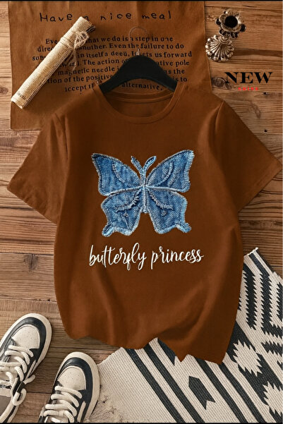 New Shine Prințesa Fluture cu imprimeu supradimensionat tricou