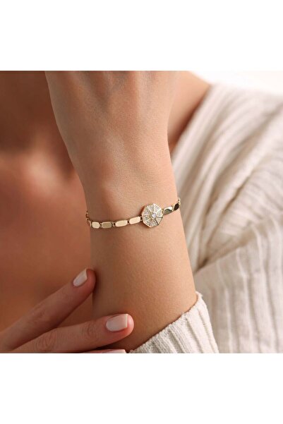 Sembol Gold 14 Ayar Octa Shine Bileklik 3 mm 19 cm